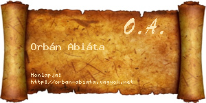 Orbán Abiáta névjegykártya